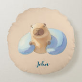 Capybara Round Pillow – for Little Capybara Fans Rundes Kissen (Vorderseite)