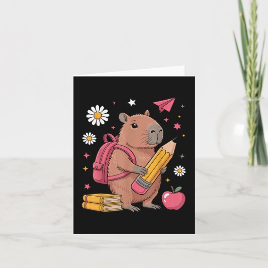 Capybara Rucksack Bleistift Bücher Kleinkind Kinde Karte (Vorderseite)