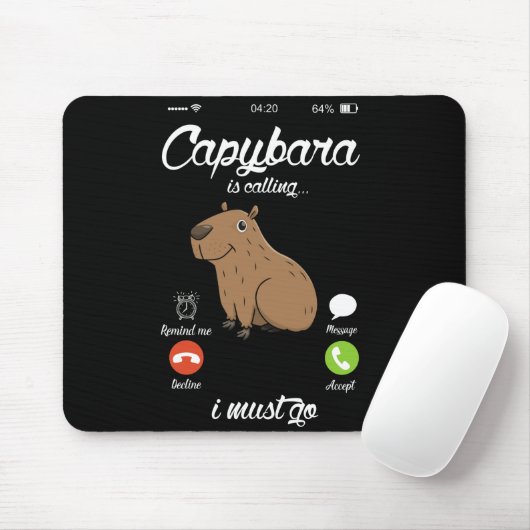 Capybara ruft Capibara-Nagetiertier Lover Mousepad (Mit Mouse)