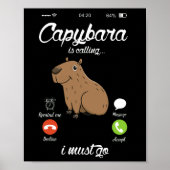 Capybara ruft Capibara-Nagetiertier Lover Poster (Vorne)