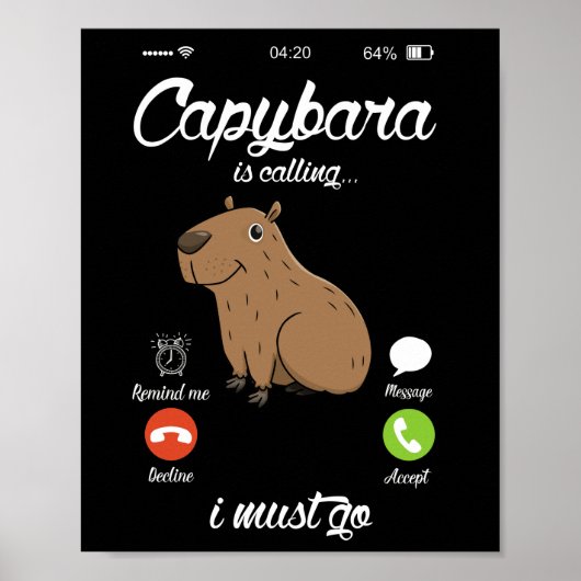Capybara ruft Capibara-Nagetiertier Lover Poster (Vorne)
