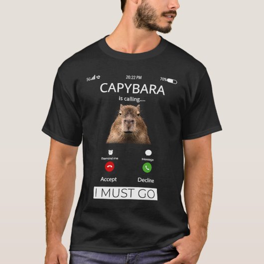 Capybara ruft Capybara Rodent Funny T-Shirt (Vorderseite)