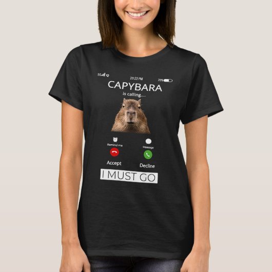 Capybara ruft Capybara Rodent Funny T-Shirt (Vorderseite)