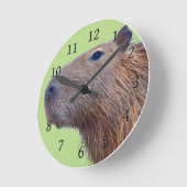 Capybara Runde Wanduhr (Winkel)