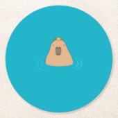 Capybara Runder Pappuntersetzer (Vorderseite)