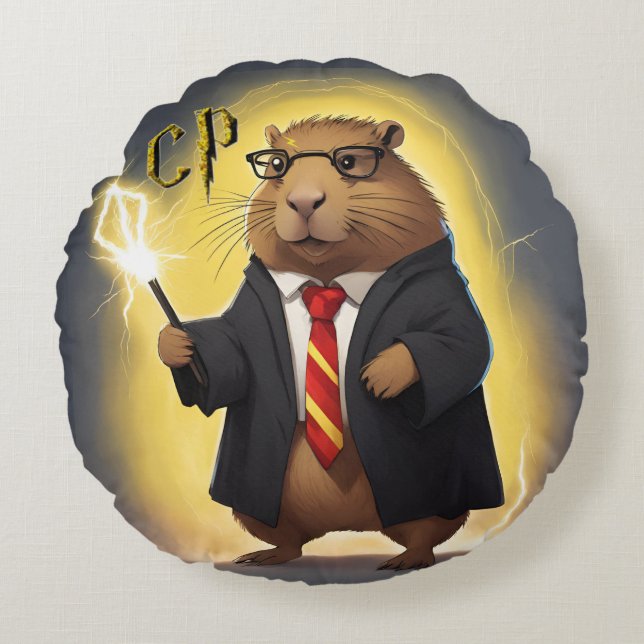 Capybara Rundes Kissen (Vorderseite)