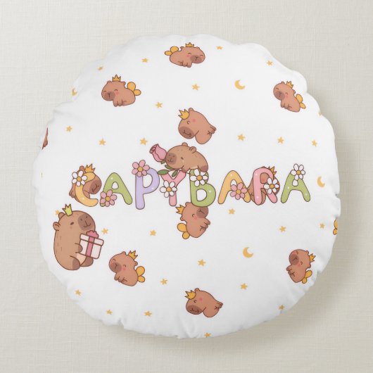 Capybara Rundes Kissen (Vorderseite)