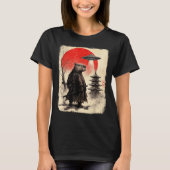 Capybara Samurai Retro Ufo Japanese Warrior Tenshu T-Shirt (Vorderseite)