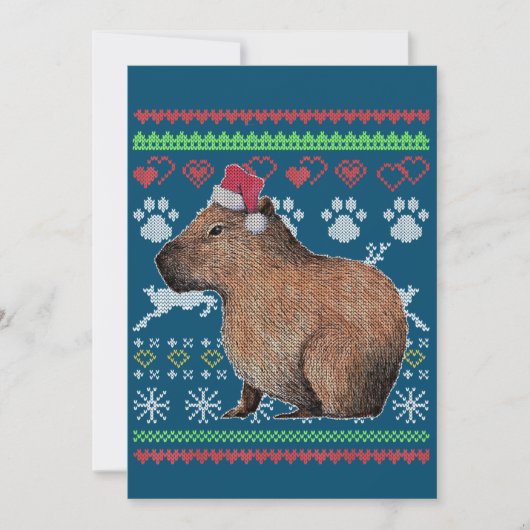 Capybara Santa Claus Ugly Weihnachtskraut Holida Einladung (Vorderseite)