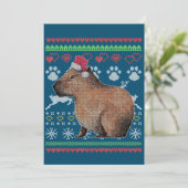 Capybara Santa Claus Ugly Weihnachtskraut Holida Einladung (Stehend Vorderseite)