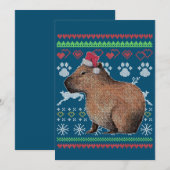 Capybara Santa Claus Ugly Weihnachtskraut Holida Einladung (Vorne/Hinten)
