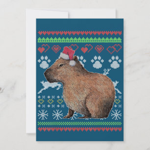 Capybara Santa Claus Ugly Weihnachtskraut Holida Einladung