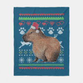 Capybara Santa Claus Ugly Weihnachtskraut Holida Fleecedecke (Vorderseite)