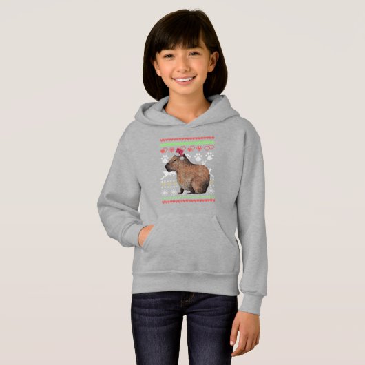 Capybara Santa Claus Ugly Weihnachtskraut Holida Hoodie (Vorne ganz)
