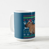 Capybara Santa Claus Ugly Weihnachtskraut Holida Kaffeetasse (Vorderseite Links)