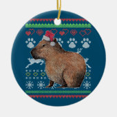 Capybara Santa Claus Ugly Weihnachtskraut Holida Keramik Ornament (Vorne)
