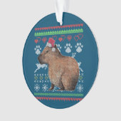 Capybara Santa Claus Ugly Weihnachtskraut Holida Ornament (Vorderseite)