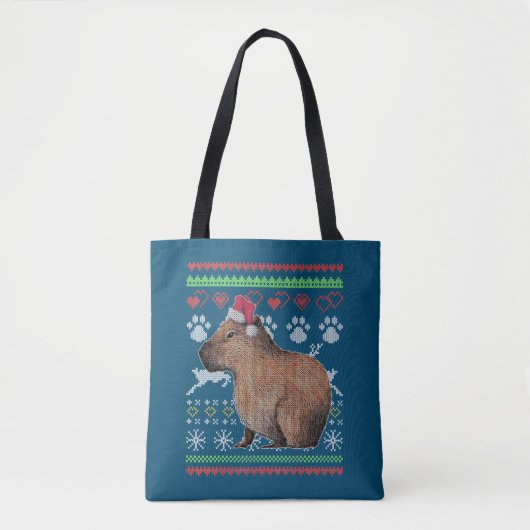 Capybara Santa Claus Ugly Weihnachtskraut Holida Tasche (Vorderseite)