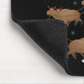 Capybara Santa Sleigh Flying Funny Magical Christm Mousepad (Ecke)