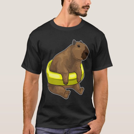 Capybara Schwimmbad Lifebuoy T-Shirt (Vorderseite)