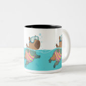 Capybara Schwimmer Tasse | Niedlicher Schwimmenkaf (VorderseiteRechts)
