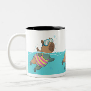 Capybara Schwimmer Tasse   Niedlicher Schwimmenkaf