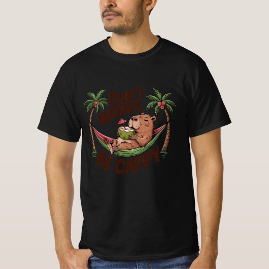 Capybara sei glücklich T-Shirt (Vorderseite)