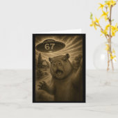 Capybara Selfie 67 Meme Six Seven Funny Ufo  Karte (Gelbe Blume)