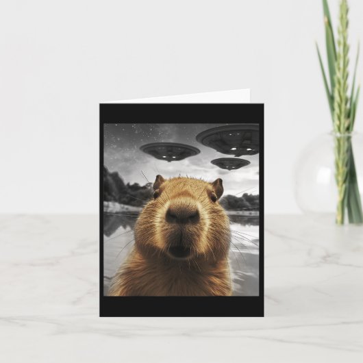 Capybara Selfie Funny Xmas Animal Graphic Capybara Karte (Vorderseite)