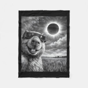 Capybara-Selfie Lustiges Tier Sonnenfinsternis Gra Fleecedecke