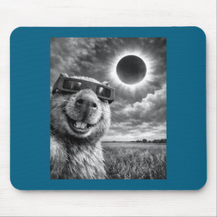 Capybara Selfie Lustiges Tier Sonnenfinsternis Gra Mousepad