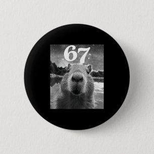 Capybara-Selfie mit 67 Meme-Capy-Grafik für Männer Button