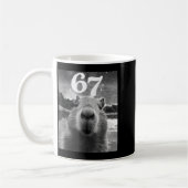 Capybara-Selfie mit 67 Meme Capy-Grafik für Männer Kaffeetasse (Links)