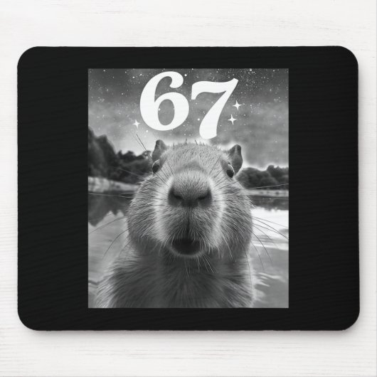 Capybara-Selfie mit 67 Meme-Capy-Grafik für Männer Mousepad (Vorne)