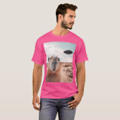 Capybara Selfie mit Ufos Funny Graphie T-Shirt (Vorne ganz)