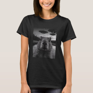 Capybara-Selfie mit UFOs, Lustiges Alien-Capybara T-Shirt