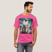 Capybara Selfie mit Ufos T-Shirt (Vorne ganz)
