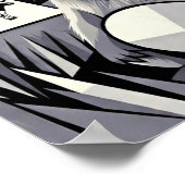 Capybara Selfie UFO Cow Abduction Cubist Art Poster (Ecke)