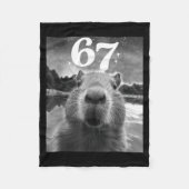 Capybara Selfie With 67 Meme Capy Graphic For Men  Fleecedecke (Vorderseite)
