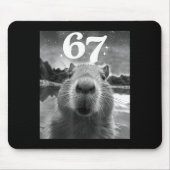 Capybara Selfie With 67 Meme Capy Graphic For Men Mousepad (Vorne)