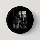 Capybara Selfie With Santa Funny Capybara For Men Button (Vorderseite)