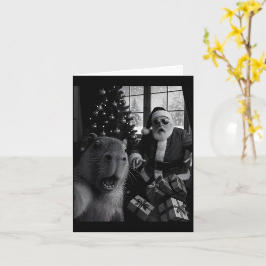 Capybara Selfie With Santa Funny Capybara For Men Karte (Gelbe Blume)