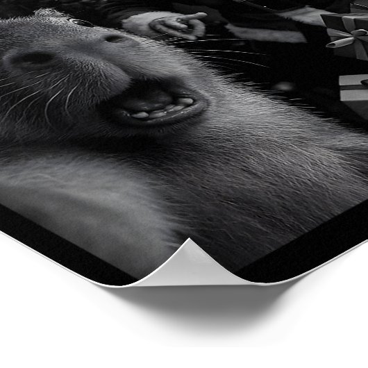 Capybara Selfie With Santa Funny Capybara For Men Poster (Ecke)