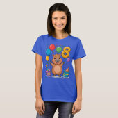 Capybara Shirt for Girls 8 Birthday Celebration (Vorne ganz)