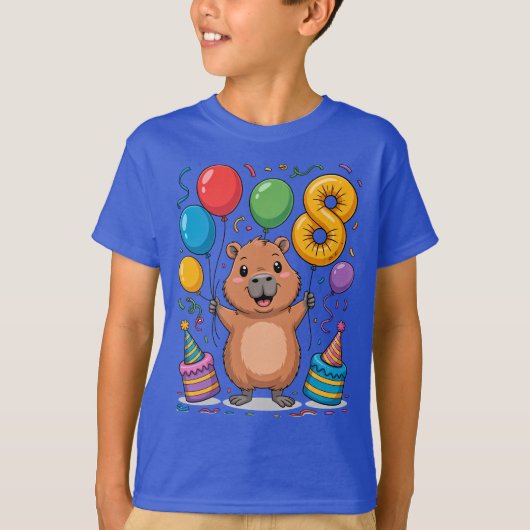 Capybara Shirt for Girls 8 Birthday Celebration (Vorderseite)