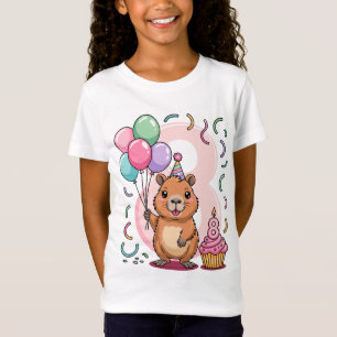 Capybara-Shirt für Mädchen 8 Geburtstagsfeier Spaß T-Shirt