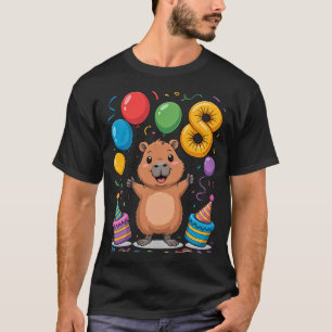 Capybara-Shirt für Mädchen 8 Geburtstagsfeier T-Shirt