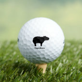 Capybara Silhouette - Schwarzes Tier Golfball (Insitu T-Shirt)