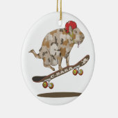 Capybara Skateboard Ollie Keramik Ornament (Rechts)