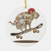 Capybara Skateboard Ollie Keramik Ornament (Vorne)